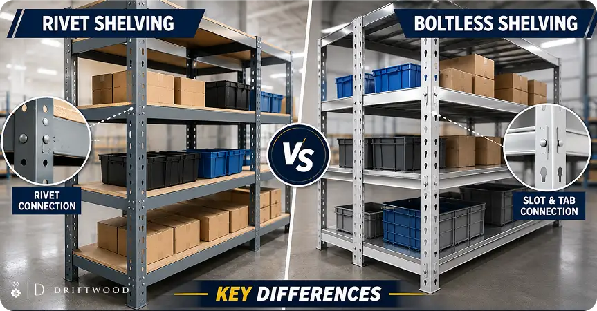 Rivet Shelves vs Boltless Shelving_ Key Differences